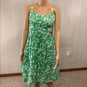 New York & Company green and white floral sundress size 10